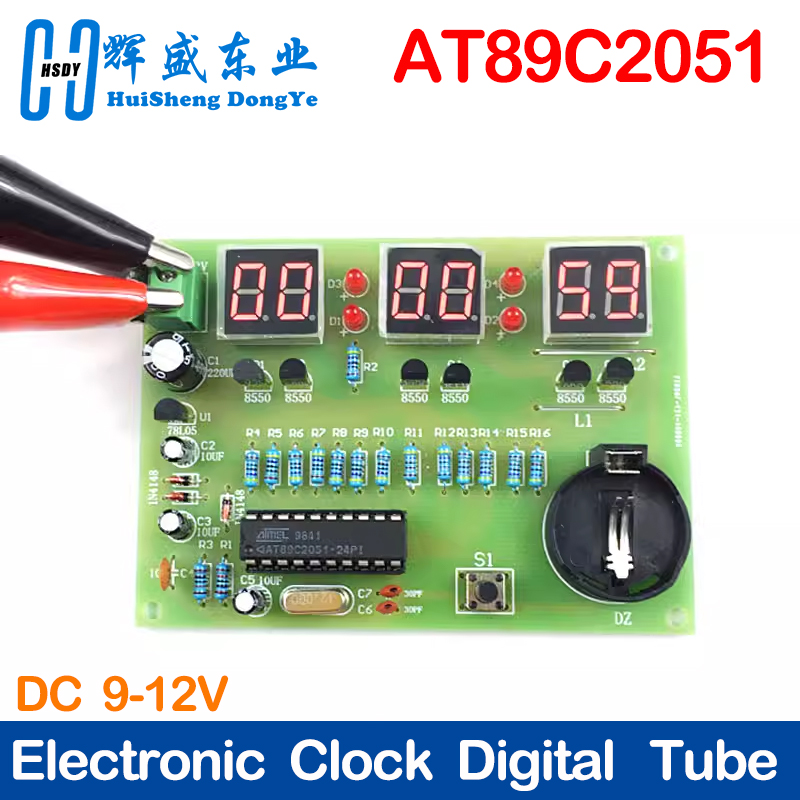 Diy Electronics Youtube - Kits DIY AT89C2051 Relógio Eletrônico Tubo