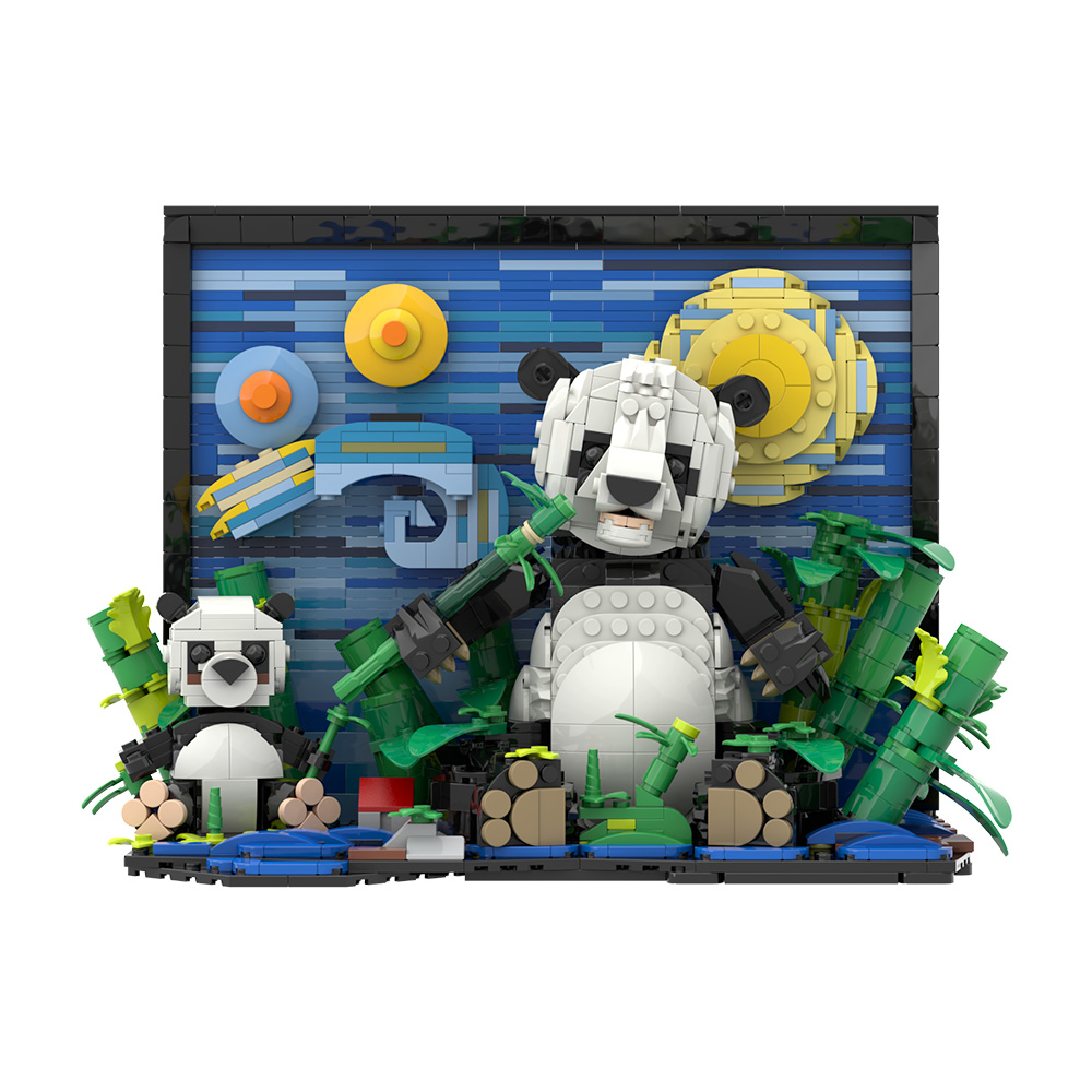 Diy Electronics Art - Gobricks moc vans panda blocos de