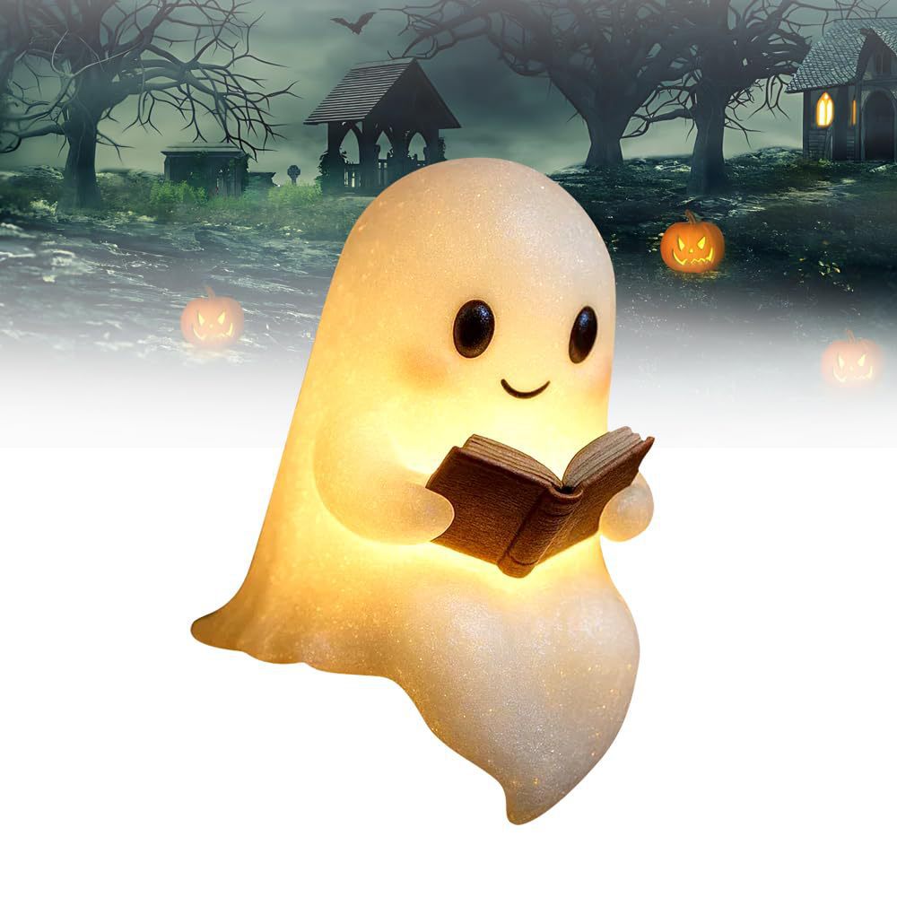 Diy Halloween Electronics - Novo bonito fantasma leitura livro lâmpada