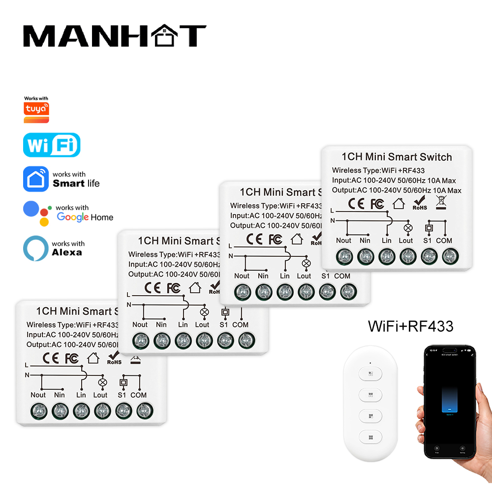 Rf 433Mhz Module - Interruptor Inteligente Mini WIFI 10A com