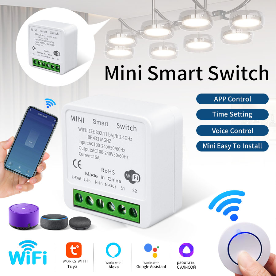 Rf 433Mhz Module - Interruptor Inteligente WiFi Tuya RF433Mhz 16A/20A,